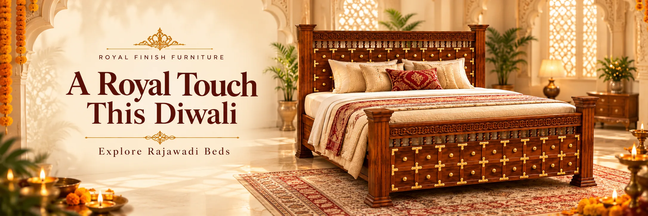 A Royal Touch This Diwali — Explore Rajawadi Beds, Royal Finish Furniture