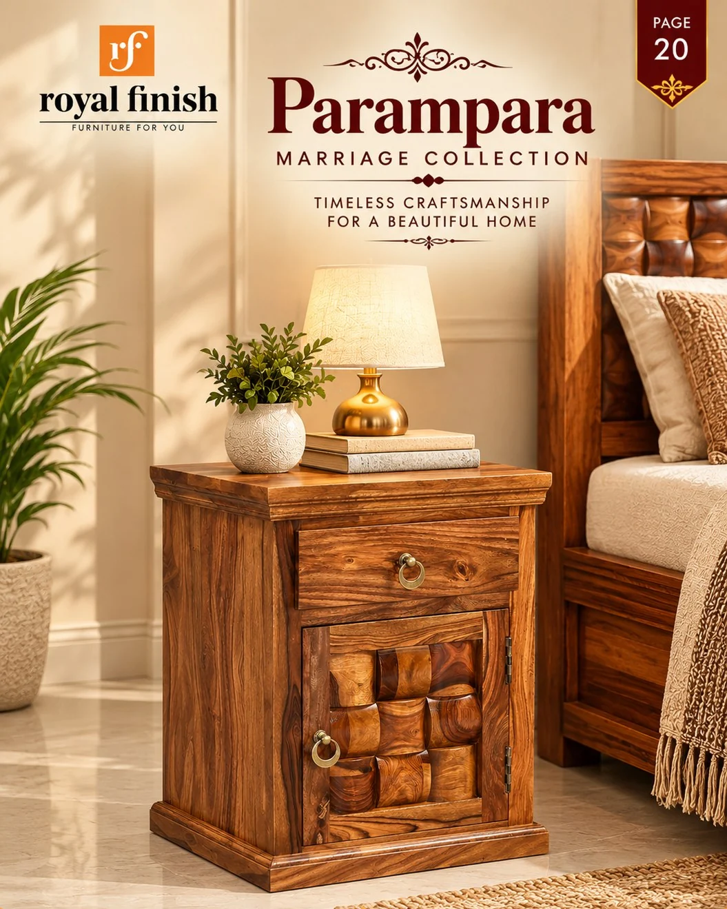 Parampara Marriage Collection catalogue page — Bedside table