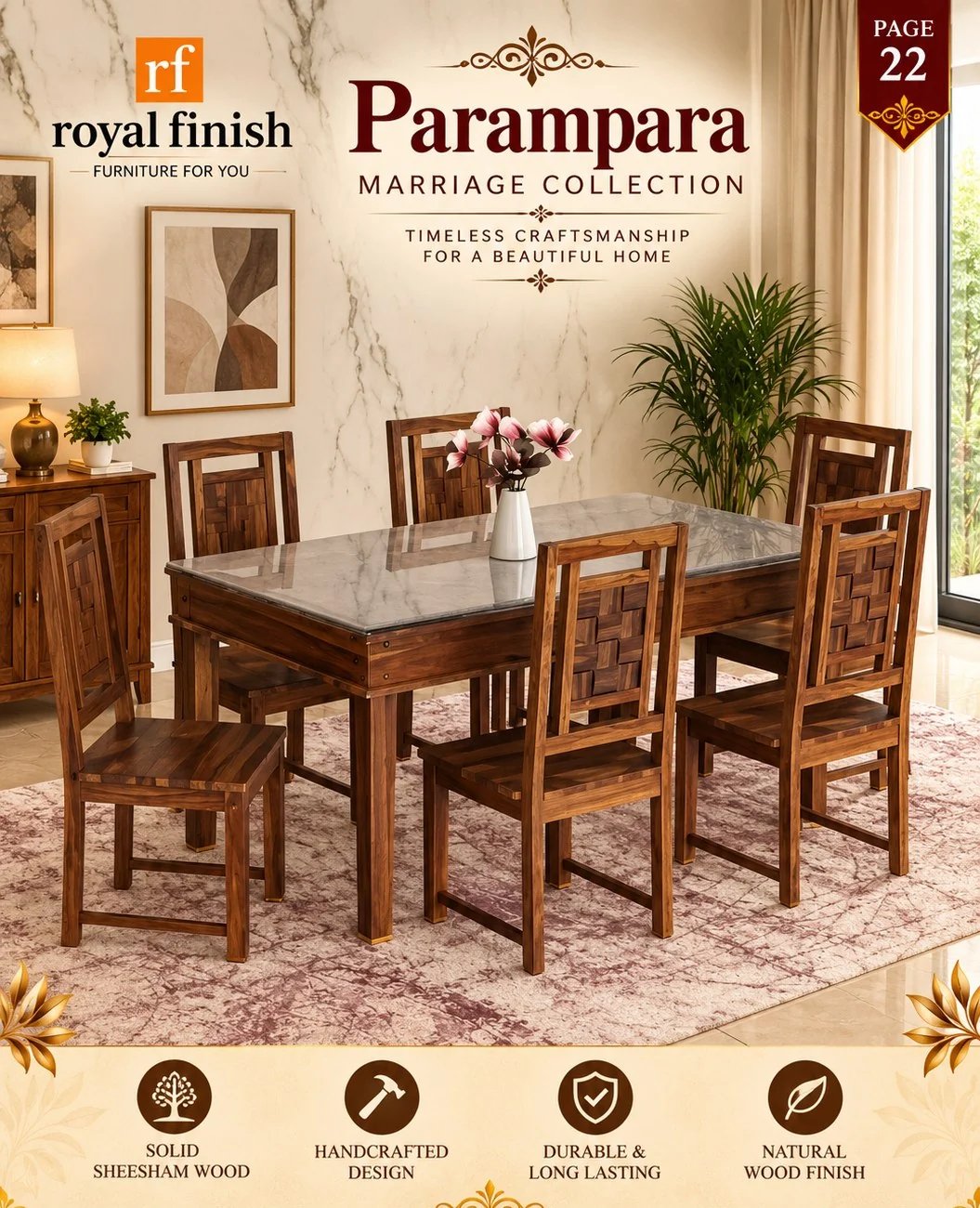 Parampara Marriage Collection catalogue page — Dining set