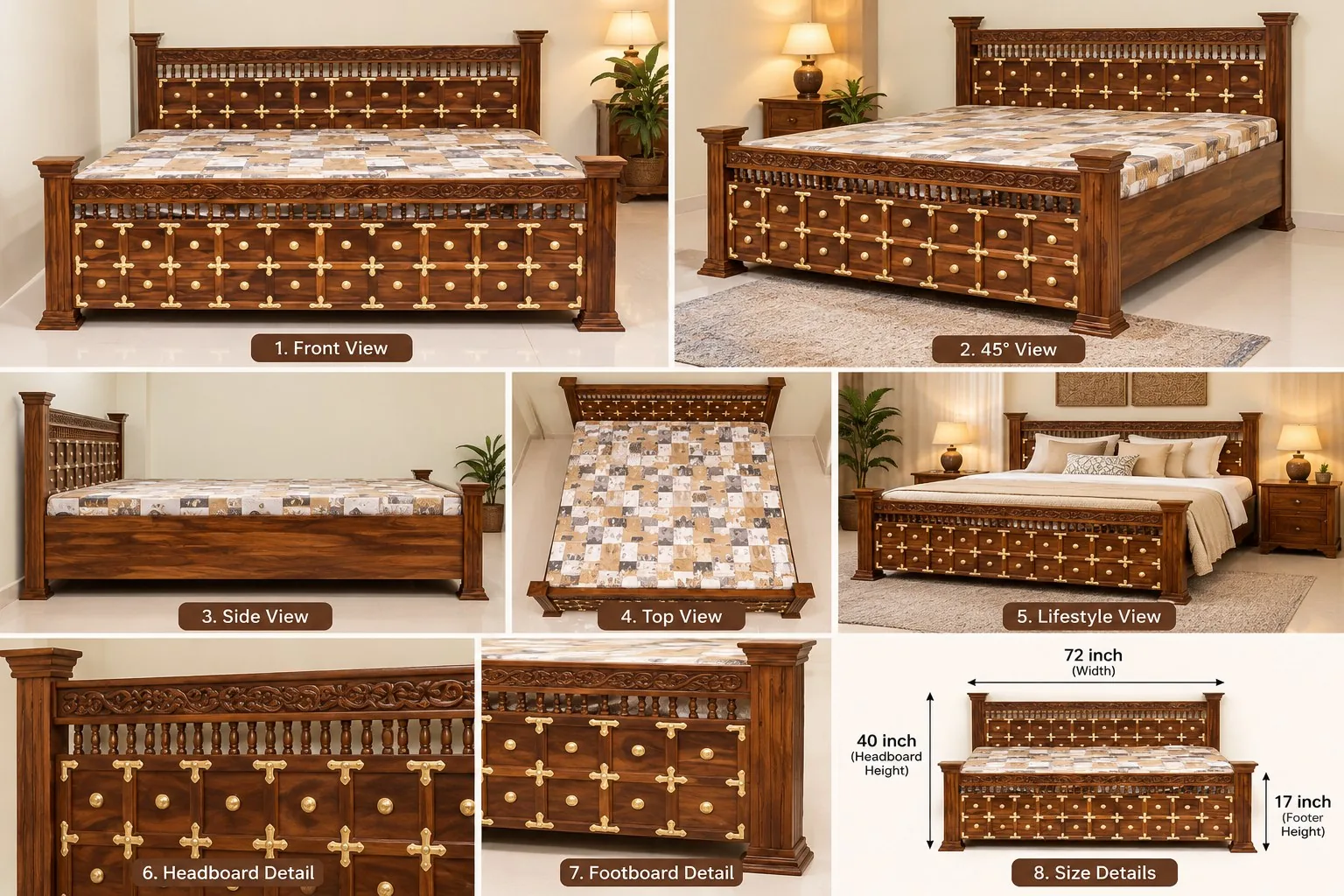 Bed — multi-angle reference sheet