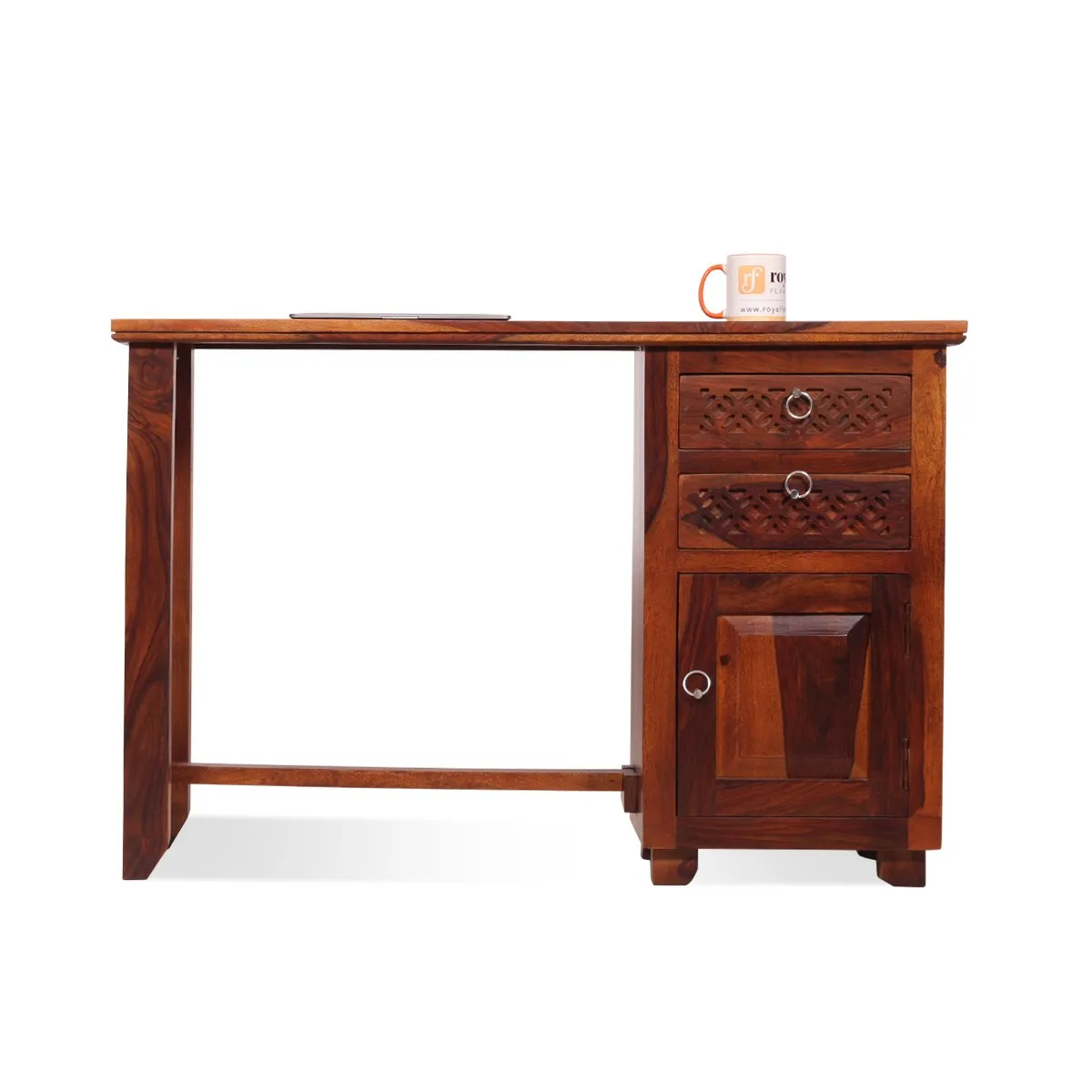 Royal Finish Carvo With Chair Study Table in Natural Colour in Sheesham Wood wooden study table image 11