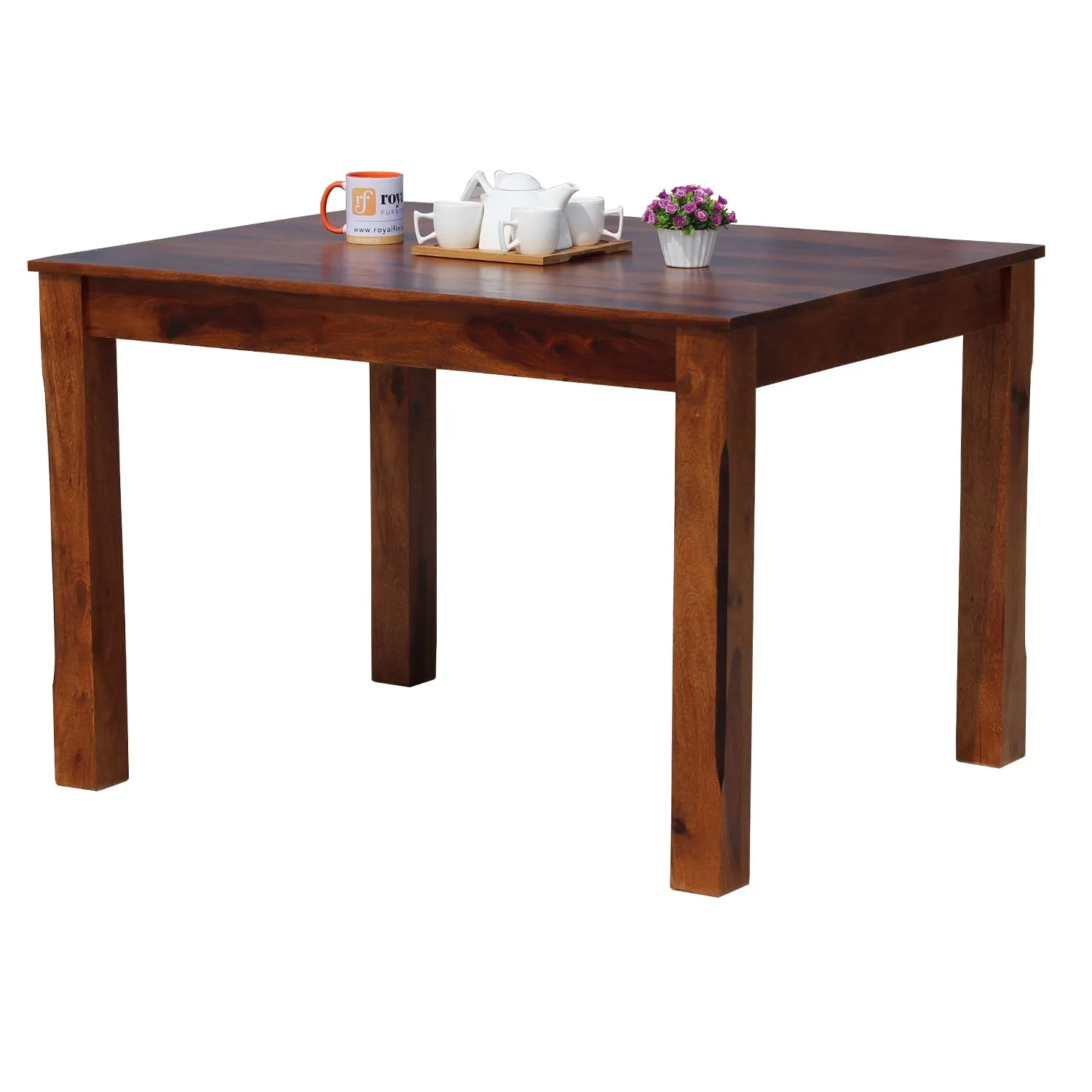 Royal Finish Vettori 4 Seater Dining Set in Natural Furniture Sheesham Wood sheesham dining table image 9