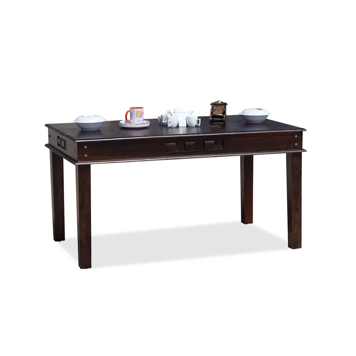 Royal Finish Nivora Moderna Dining in Sheesham with wallnut color Matte polished sheesham dining table image 12