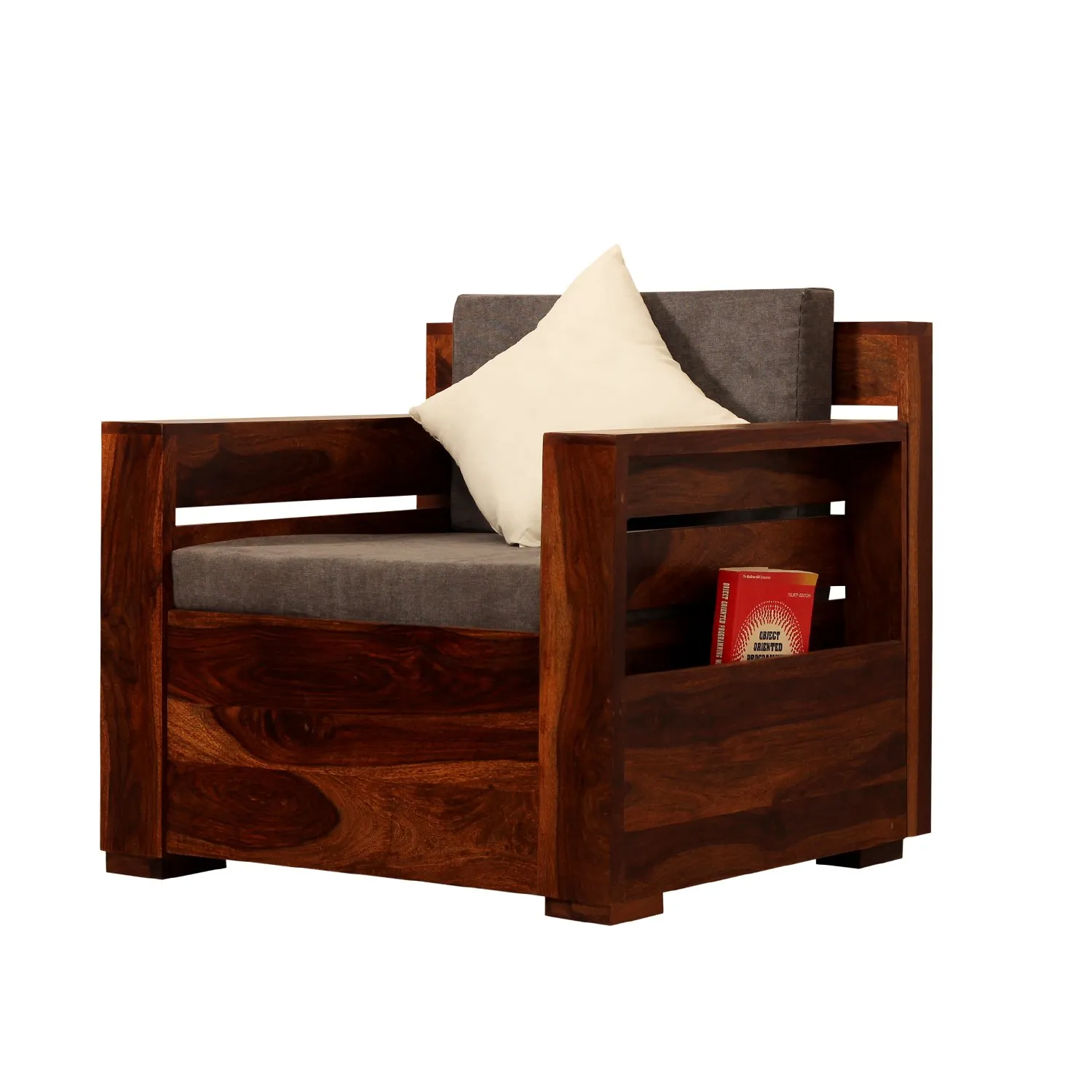 Royal Finish MirageMingle 1 Seater Sofa With Cushions wooden sofa set image 2
