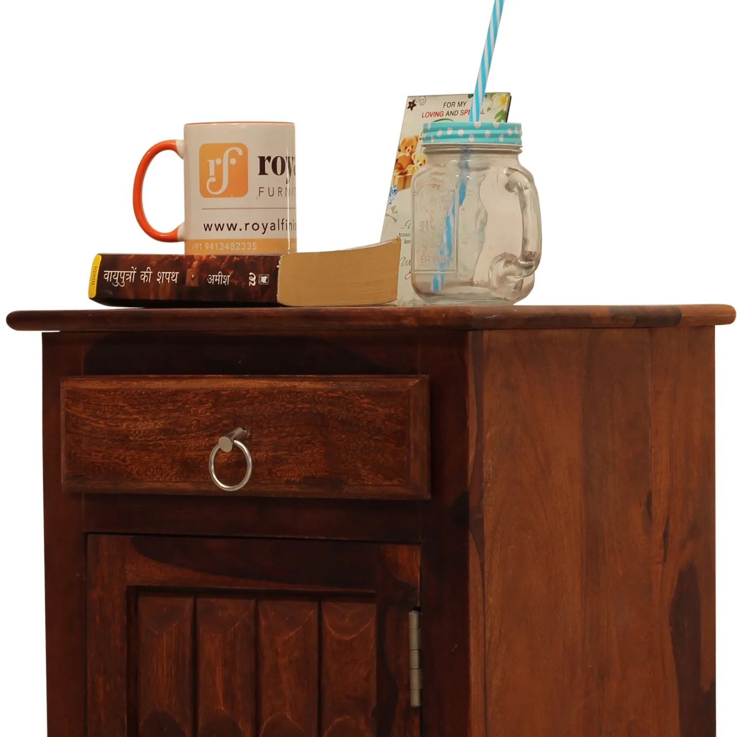 Royal Finish Celiko Bedside Table In Furniture Sheesham Wood In Natural Colour sheesham wood bed image 8
